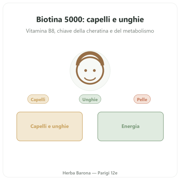 Biotina – 5000 mcg – 120 Capsule – NOW Foods presentazione Paris Herba Barona