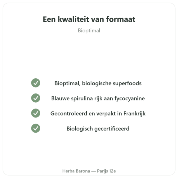 Blauwe Spirulina Poeder Bio – 50g – Bioptimal kwaliteit Paris Herba Barona