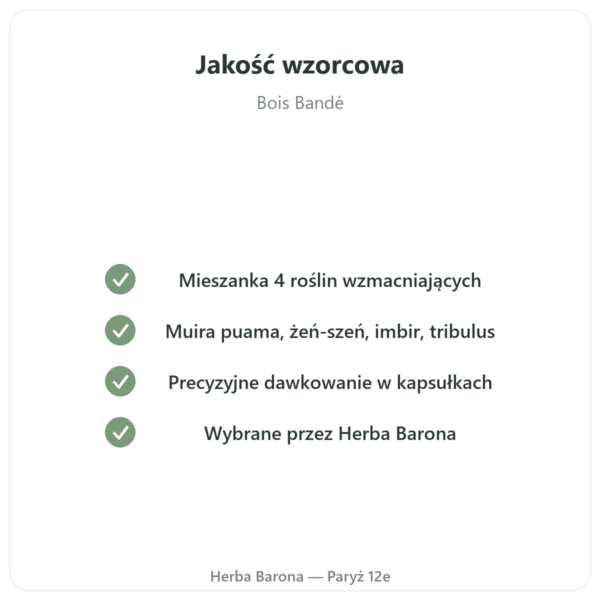Bois Bandé – 75 kaps. – szybki afrodyzjak jakość Paris Herba Barona