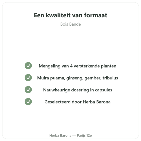 Bois Bandé – 75 capsules – Snelwerkend Afrodisiacum kwaliteit Paris Herba Barona