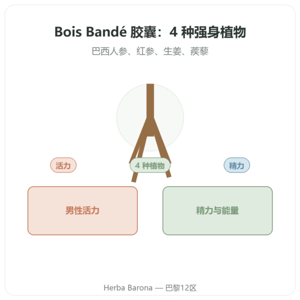 Bois Bandé – 75 粒胶囊 – 快速活力植物配方 产品展示 Paris Herba Barona