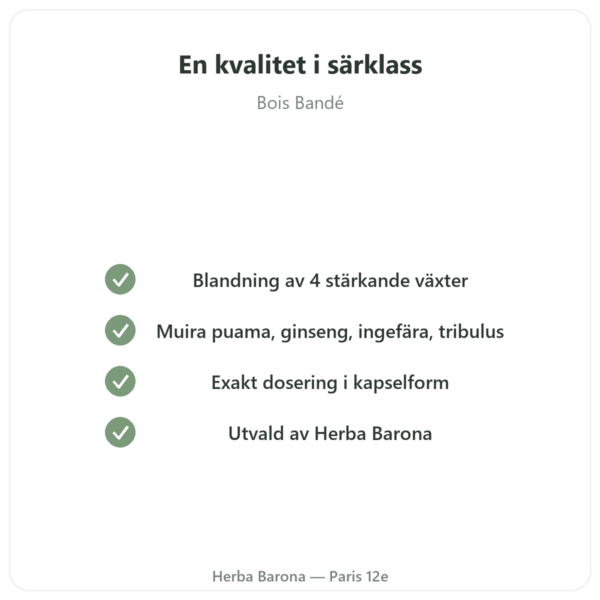 Bois Bandé – 75 kapslar – snabbverkande afrodisiakum kvalitet Paris Herba Barona
