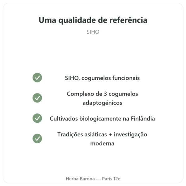 Boostalife Bio – SIHO 60 cápsulas (Reishi, Chaga, Hericium) qualidade Paris Herba Barona