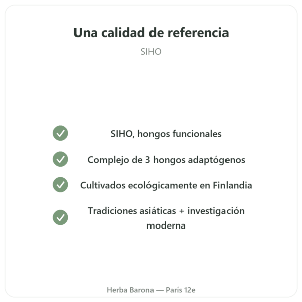 Boostalife Bio – SIHO – 60 Cápsulas (Reishi, Chaga, Hericium) calidad Paris Herba Barona