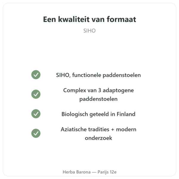 Boostalife Bio - SIHO - 60 capsules (Reishi, Chaga, Hericium) kwaliteit Paris Herba Barona
