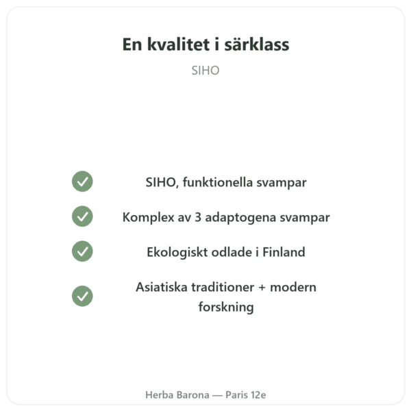 Boostalife EKO – SIHO 60 kapslar (Reishi, Chaga, Hericium) kvalitet Paris Herba Barona
