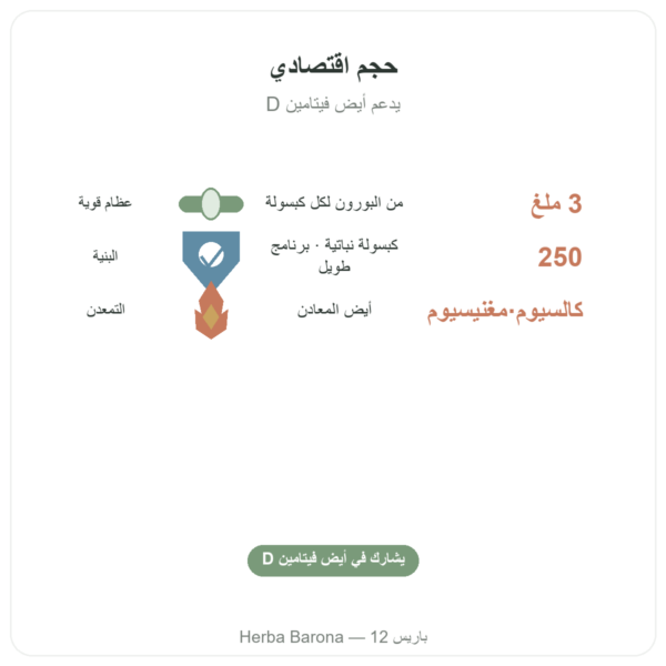 بورون 3 ملغ – NOW Foods – 250 كبسولة نباتية الفوائد والمعطيات الرئيسية Paris Herba Barona
