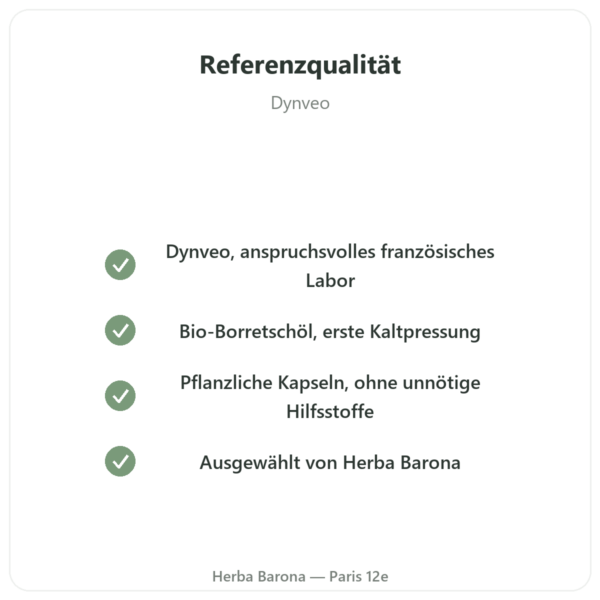 Bio-Borretschöl – Dynveo – 500 mg – 60 Kapseln Qualität Paris Herba Barona