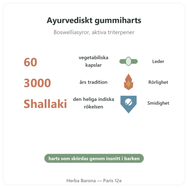 Boswellia – Ayur-vana – 60 kapslar fördelar och nyckelfakta Paris Herba Barona