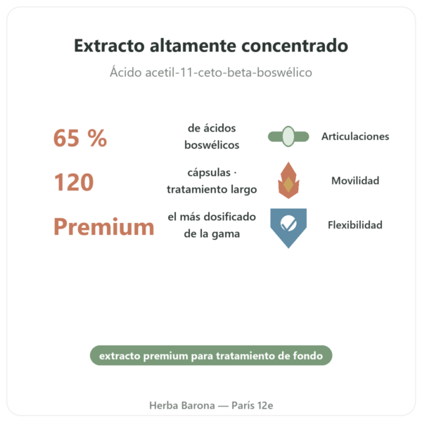 Boswellia Serrata 65% – Ayur-vana – 120 Cápsulas beneficios y datos clave Paris Herba Barona