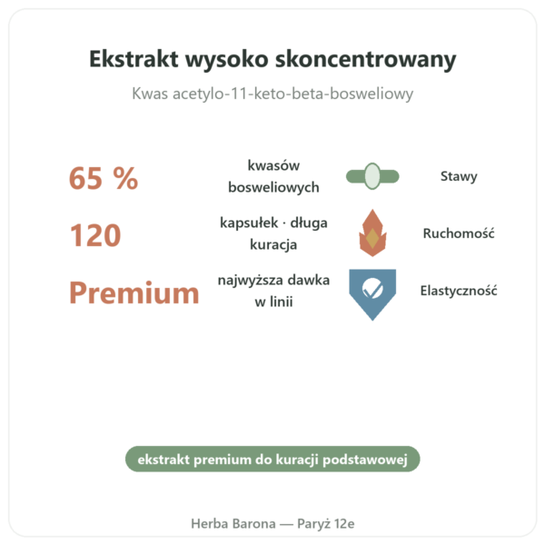 Boswellia Serrata 65% – Ayur-vana – 120 kapsułek korzyści i najważniejsze fakty Paris Herba Barona