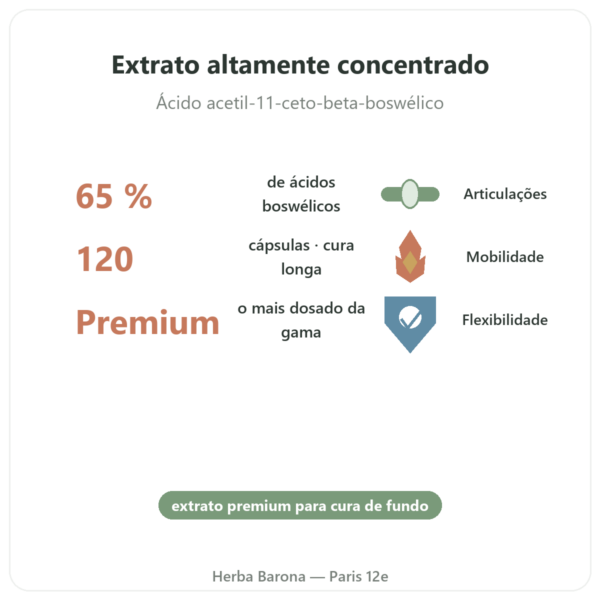 Boswellia Serrata 65% – Ayur-vana – 120 cápsulas benefícios e dados principais Paris Herba Barona