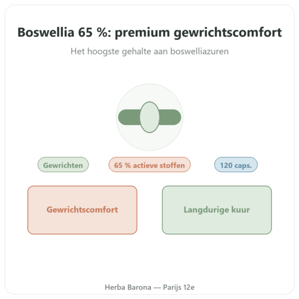Boswellia Serrata 65% – Ayur-vana – 120 capsules presentatie Paris Herba Barona