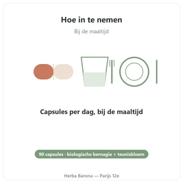 Bourrache Onagre Bio 90 capsules gebruiksaanwijzing en dosering Paris Herba Barona
