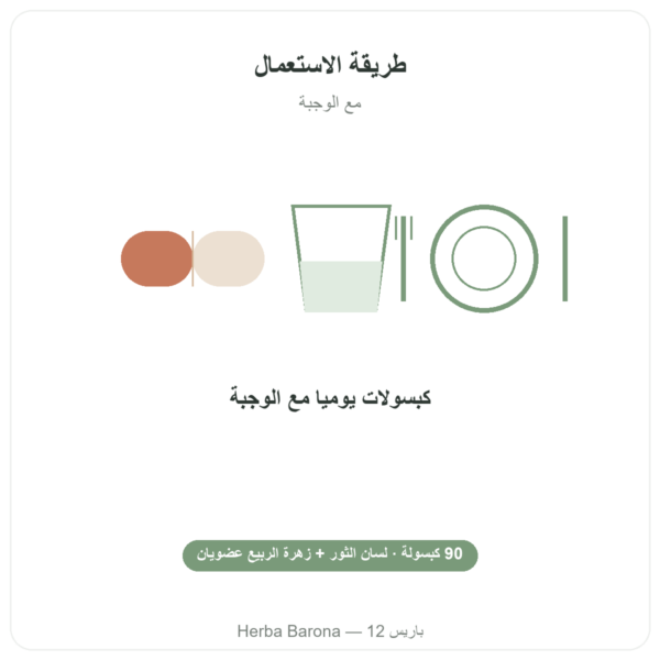 بوراج وزهرة الربيع المسائية BIO – 90 كبسولة – Vecteur Santé طريقة الاستعمال والجرعة Paris Herba Barona
