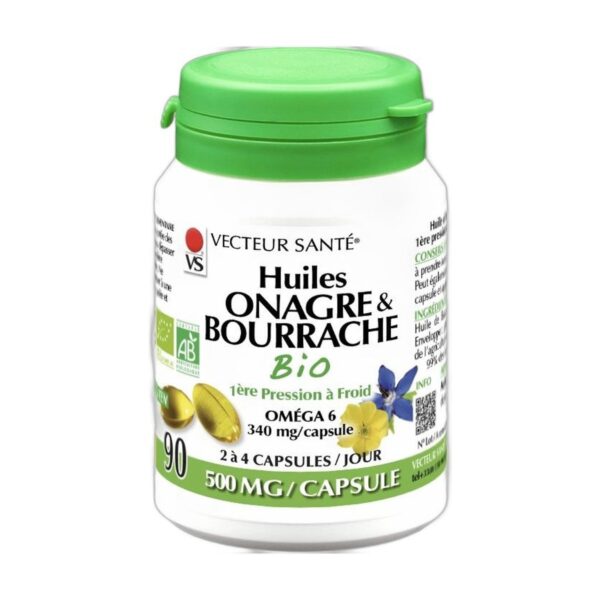 Bourrache Onagre BIO 90 capsules Vecteur Santé Paris Herba Barona