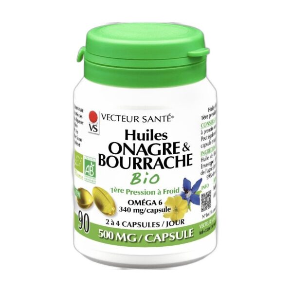 Bourrache Onagre BIO 90 capsules Vecteur Santé Paris Herba Barona