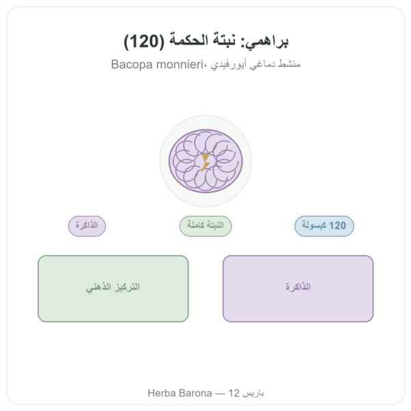 براهمي (باكوبا مونييري) – Ayur-vana – 120 كبسولة عرض المنتج Paris Herba Barona
