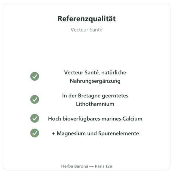 Bretonisches Lithothamnium 500 mg – 80 Kapseln – Vecteur Santé Qualität Paris Herba Barona