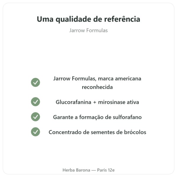 Broccomax Sulforafano Extrato de Brócolos – Jarrow Formulas – 60 cápsulas qualidade Paris Herba Barona
