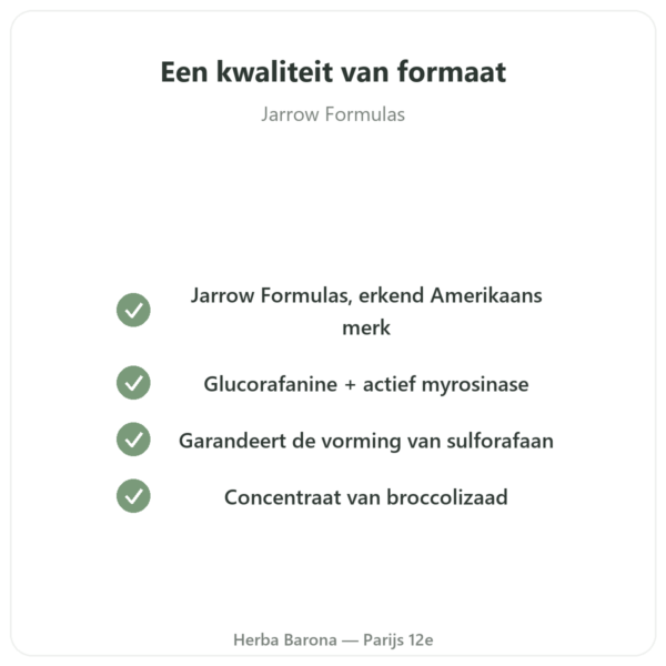 Broccomax Sulforafaan Broccoli-extract Jarrow Formulas – 60 capsules kwaliteit Paris Herba Barona