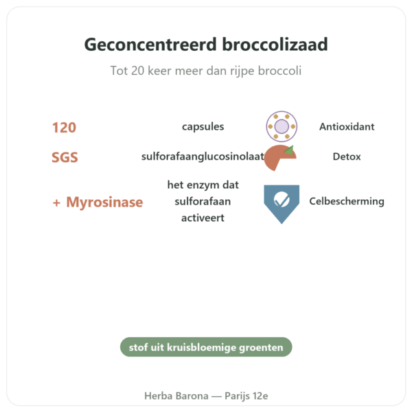 Broccomax Sulforafaan Extract Broccoli Jarrow Formulas – 120 capsules voordelen en kerngegevens Paris Herba Barona