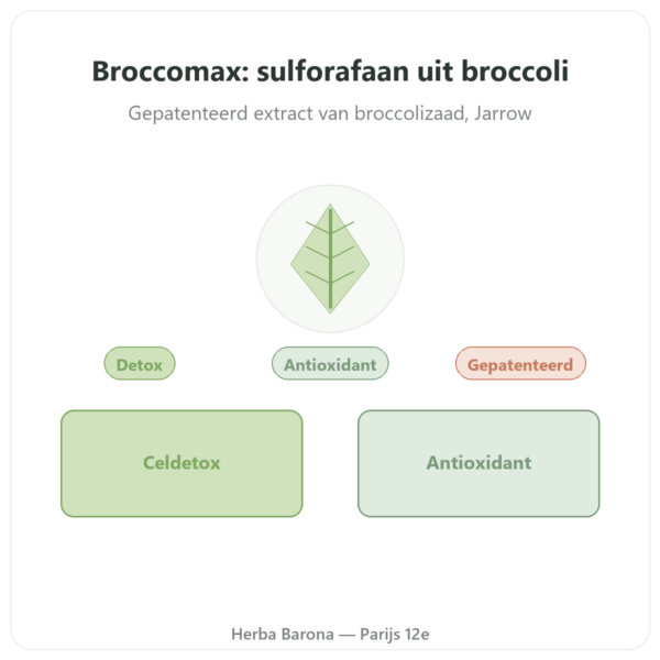 Broccomax Sulforafaan Extract Broccoli Jarrow Formulas – 120 capsules presentatie Paris Herba Barona
