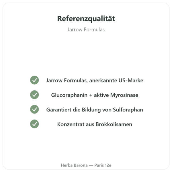 BroccoMax Sulforaphan – Jarrow Formulas – 60 Kapseln Qualität Paris Herba Barona