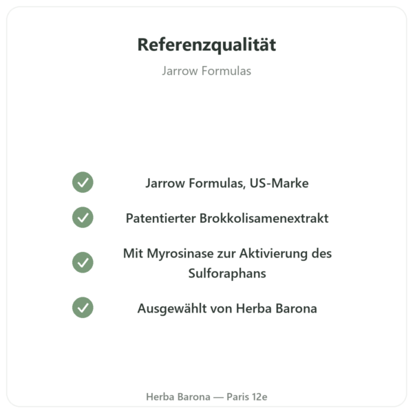 BroccoMax Sulforaphan Brokkoli-Extrakt – Jarrow Formulas – 120 Kapseln Qualität Paris Herba Barona
