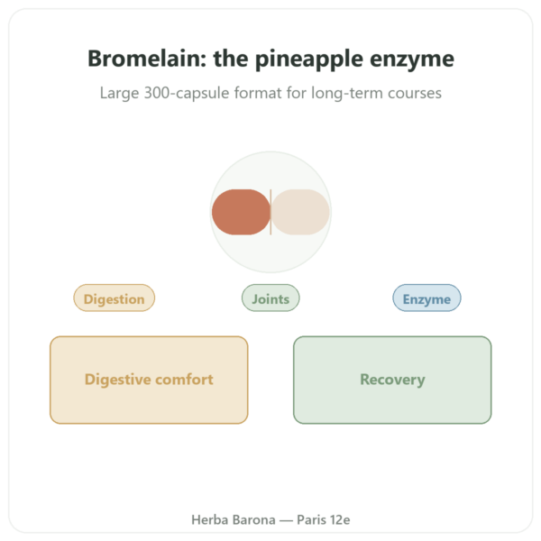 Bromelain 500mg - Dynveo - 300 capsules presentation Paris Herba Barona