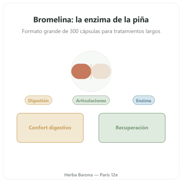 Bromelaína Dynveo – 300 cápsulas – 500mg presentación Paris Herba Barona