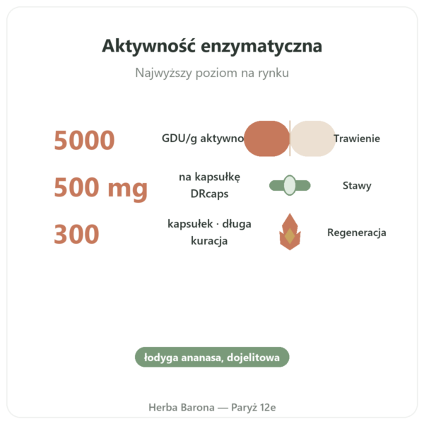 Bromelaina Dynveo 300 Kapsułek 500mg korzyści i najważniejsze fakty Paris Herba Barona
