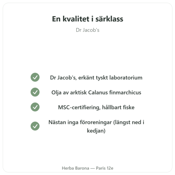 Calanusolja – Dr Jacob's – 60 kapslar kvalitet Paris Herba Barona