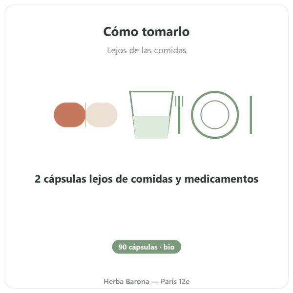 Carbón Activo Vegetal BIO Microporos – 90 cápsulas – Dynveo modo de empleo y dosis Paris Herba Barona