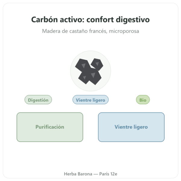 Carbón Activo Vegetal BIO Microporos – 90 cápsulas – Dynveo presentación Paris Herba Barona