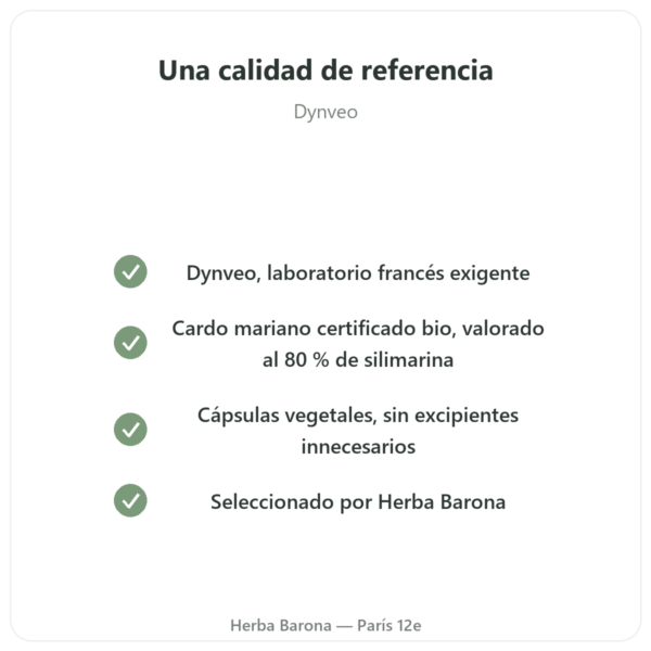 Cardo Mariano BIO Dynveo – 60 cápsulas – 200mg calidad Paris Herba Barona