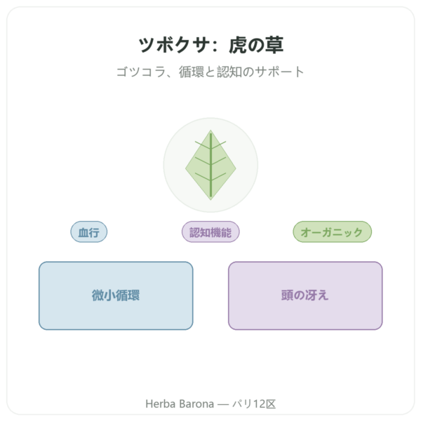 ツボクサ BIO（ゴツコラ・Centella Asiatica） – Ayur-vana – 60カプセル presentation Paris Herba Barona