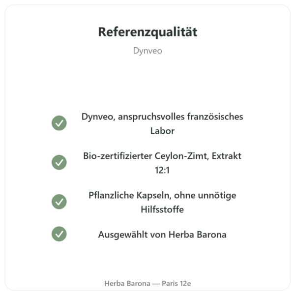 Ceylon-Zimt-Extrakt 50 % Polyphenole – Dynveo – 500 mg – 60 Kapseln Qualität Paris Herba Barona