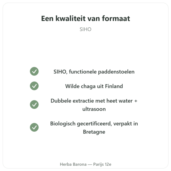 Chaga Bio - SIHO - 60 capsules kwaliteit Paris Herba Barona