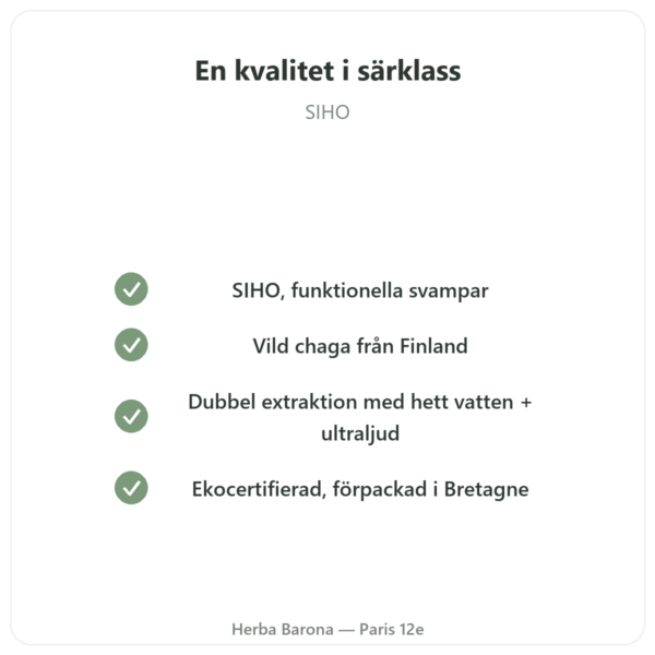 Chaga EKO – SIHO 60 kapslar kvalitet Paris Herba Barona