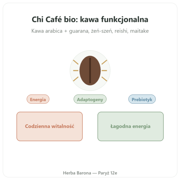 Chi Café BIO Rozpuszczalna Dr Jacob's 400 g prezentacja Paris Herba Barona