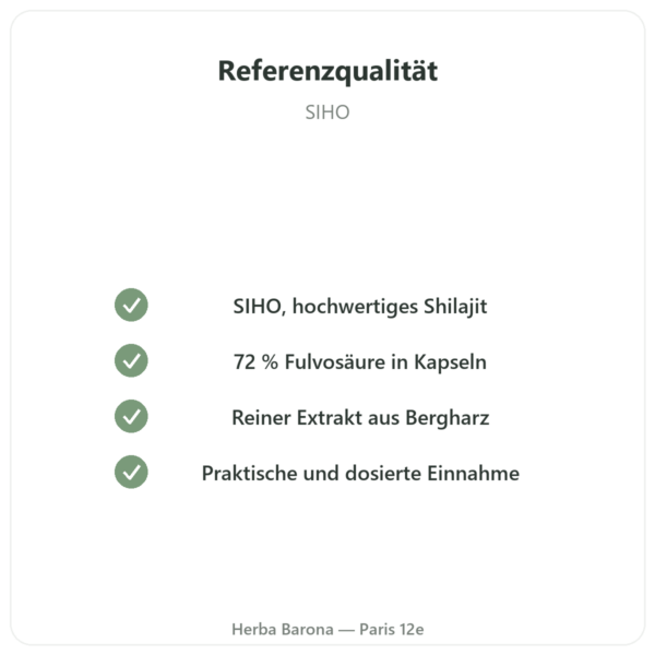 Chilagit-Kapseln pur, reich an Fulvosäure – 60 Kapseln – SIHO Qualität Paris Herba Barona