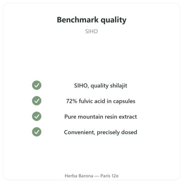 Pure Chilagite Capsules Rich in Fulvic Acid - 60 capsules - SIHO quality Paris Herba Barona