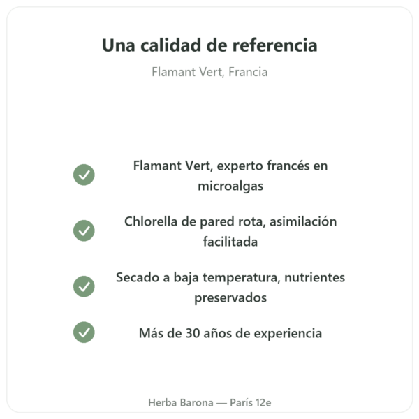Chlorella – Flamant Vert – 180 Comprimidos calidad Paris Herba Barona