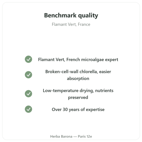 Chlorella – Flamant Vert – 180 tablets quality Paris Herba Barona