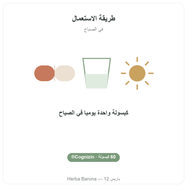 سيتيكولين Cognizin®: CDP كولين – Dynveo – 60 كبسولة طريقة الاستعمال والجرعة Paris Herba Barona