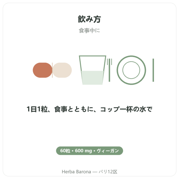 コンドロイチン硫酸 600 mg – 60カプセル – Dynveo directions and dosage Paris Herba Barona