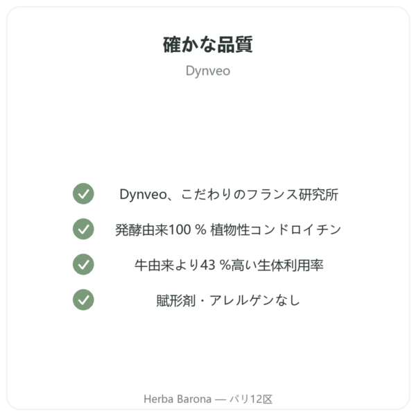 コンドロイチン硫酸 600 mg – 60カプセル – Dynveo quality Paris Herba Barona