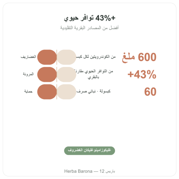 كوندرويتين سلفات 600 ملغ – 60 كبسولة – Dynveo الفوائد والمعطيات الرئيسية Paris Herba Barona