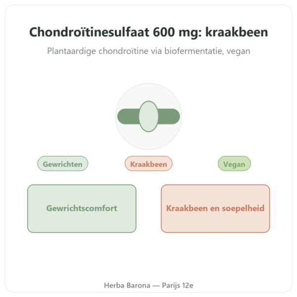 Chondroïtinesulfaat 600 mg – 60 capsules – Dynveo presentatie Paris Herba Barona
